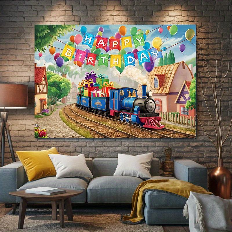 Party Backdrop Train Photo Booth Decor Birthday Party Decor