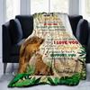 1pc Home Decor Lion Love Great Grandpa Gift Blanket Perfect for Couch, Bed, Travel .W096