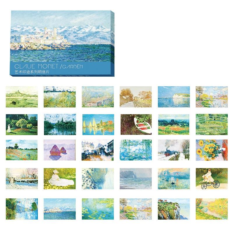 30 Blätter/Los Neue Claude Monet Ölgemälde Postkarten Vintage Monet Kunst Malerei Postkarten Gruß Wunschkarte Mode Geschenk