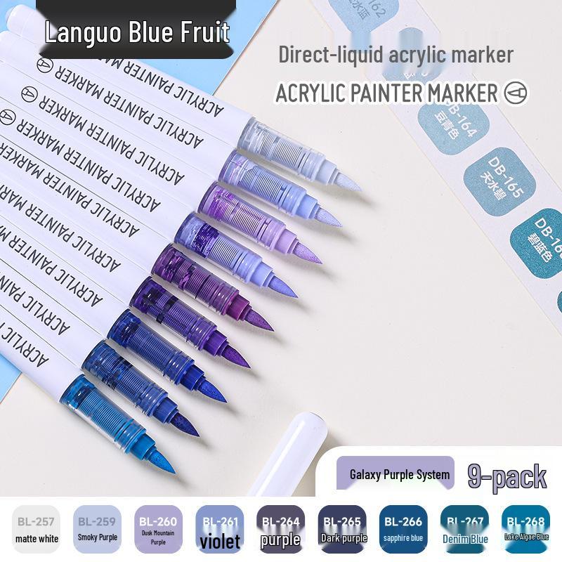 Blue Fruit Liquid Acrylic Brush Markers - Student Art Set