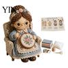 Unique Handmade Birthday Gifts Patchwork Doll DIY Kit, Cute Fabric Stuffed Figure Sewing Creative Activity for Stress Relief Floral Girl Craft