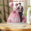 2D Flat Bohemian Style Heart-Shaped Acrylic Wedding Couple Desktop Decor, Suitable for Wall Decoration, Porch, Room, Villa, Accents Home, Hallway, or