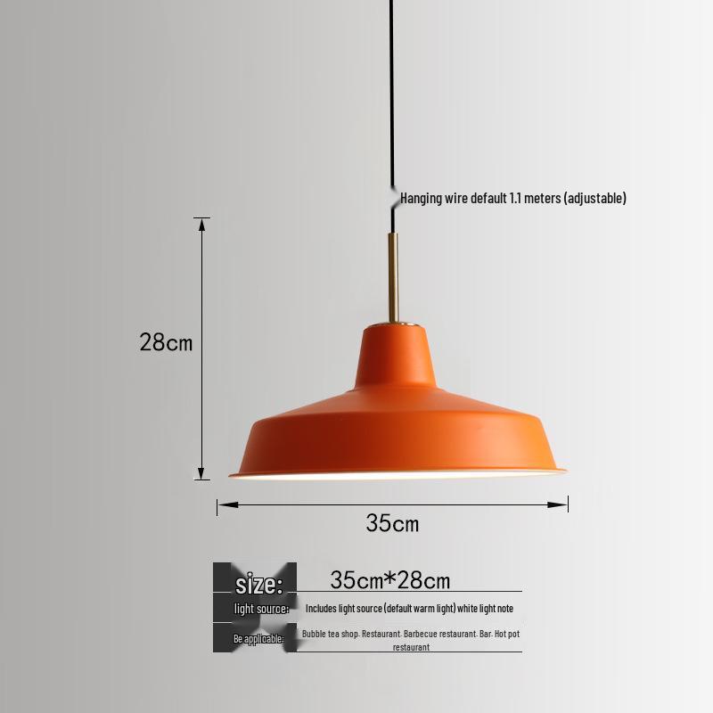 Orange Nordic Industrial Pendant Light for Restaurants & Bars