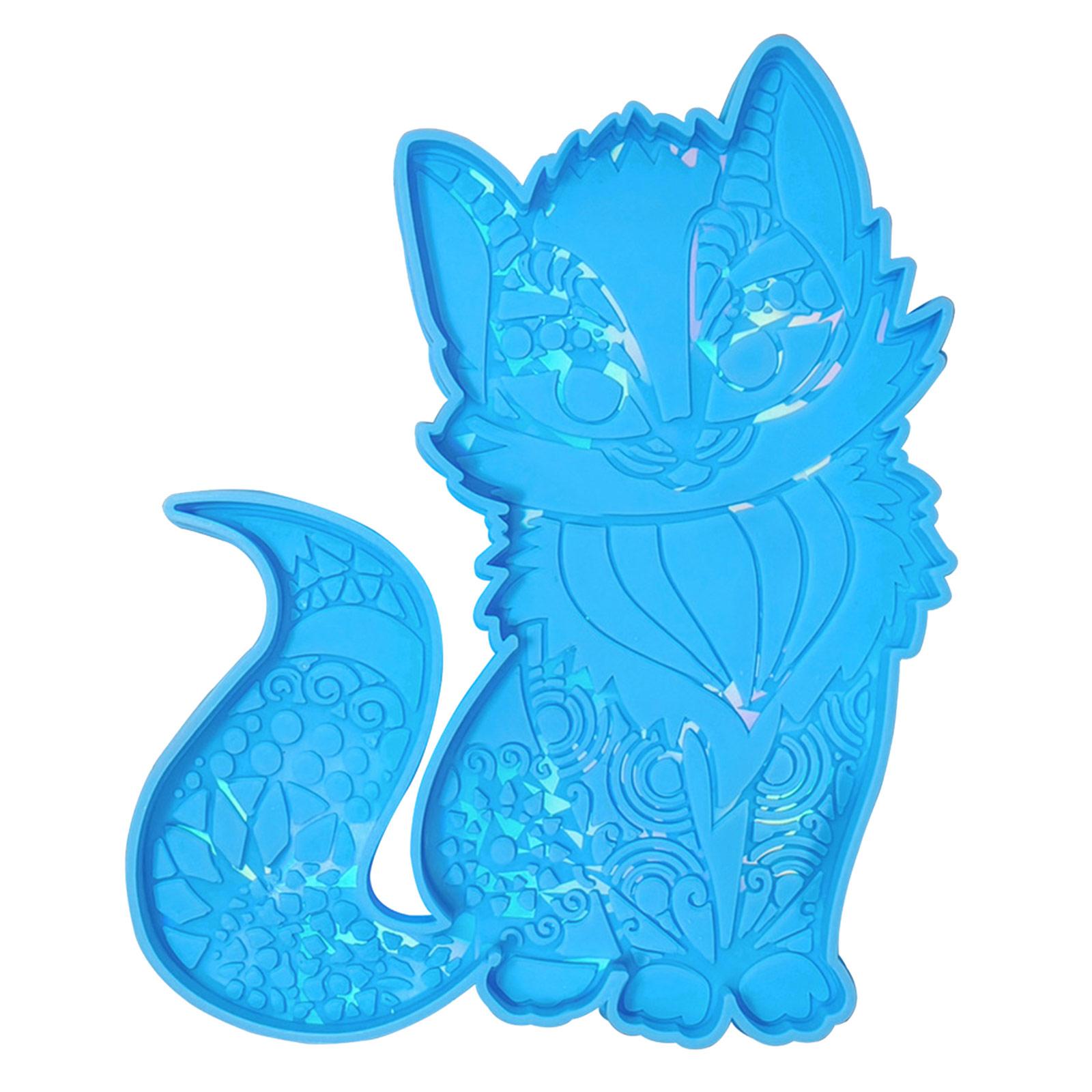 

Красивые настенные украшения в форме кошки, силиконовая форма, индивидуальный декор, изготовление смоляной формы, идеальный подарок для любителей DIY синий