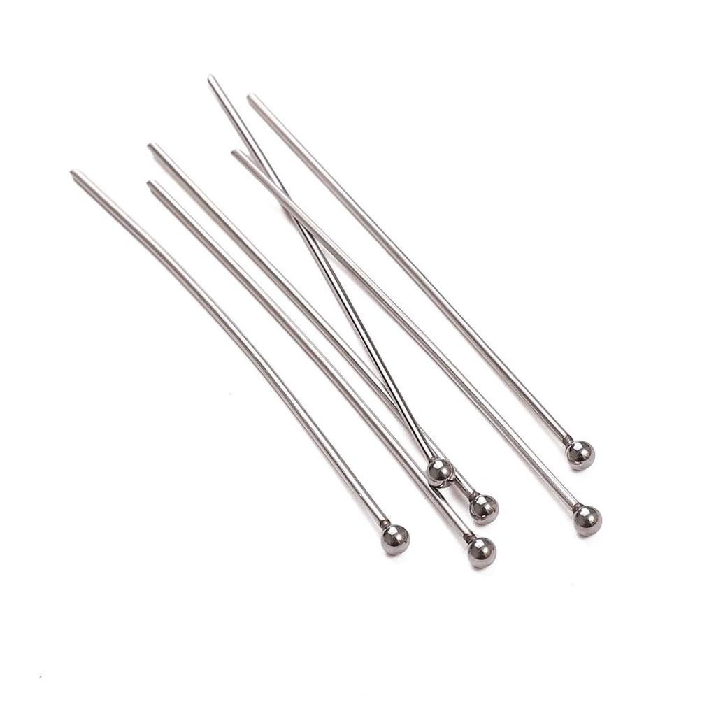 200 rostfreie Edelstahl-T-Nadeln mit großen Köpfen, nicht verblassende Perlennadeln für DIY-Schmuck.