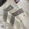 Cute Socks Cotton Socks White Apple Gray Dog Mid Tube Socks Tide Cartoon College Style Stockings