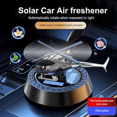Solar Powered Rotation Car Air Freshener Helicopter Solar Aromatherapy Alloy Ornaments Fragrance Auto Aroma Diffuser Remove Odor