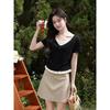 Women's Faux Two-Piece Design Short Sleeve T-Shirt