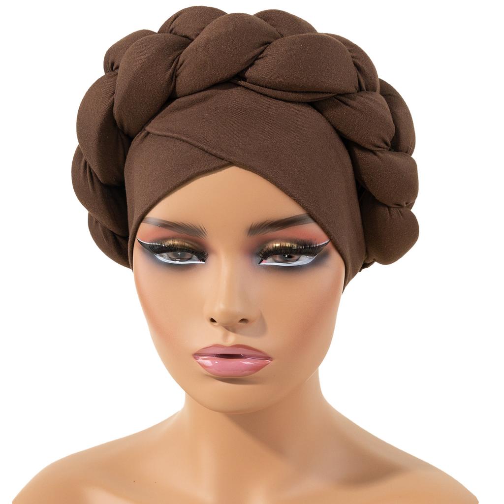 Exaggerated Big Braid Head Band Europe Bohemian Style Flax Turban Cap For Women Nigeria Wedding Party Headpiece Female Headbands