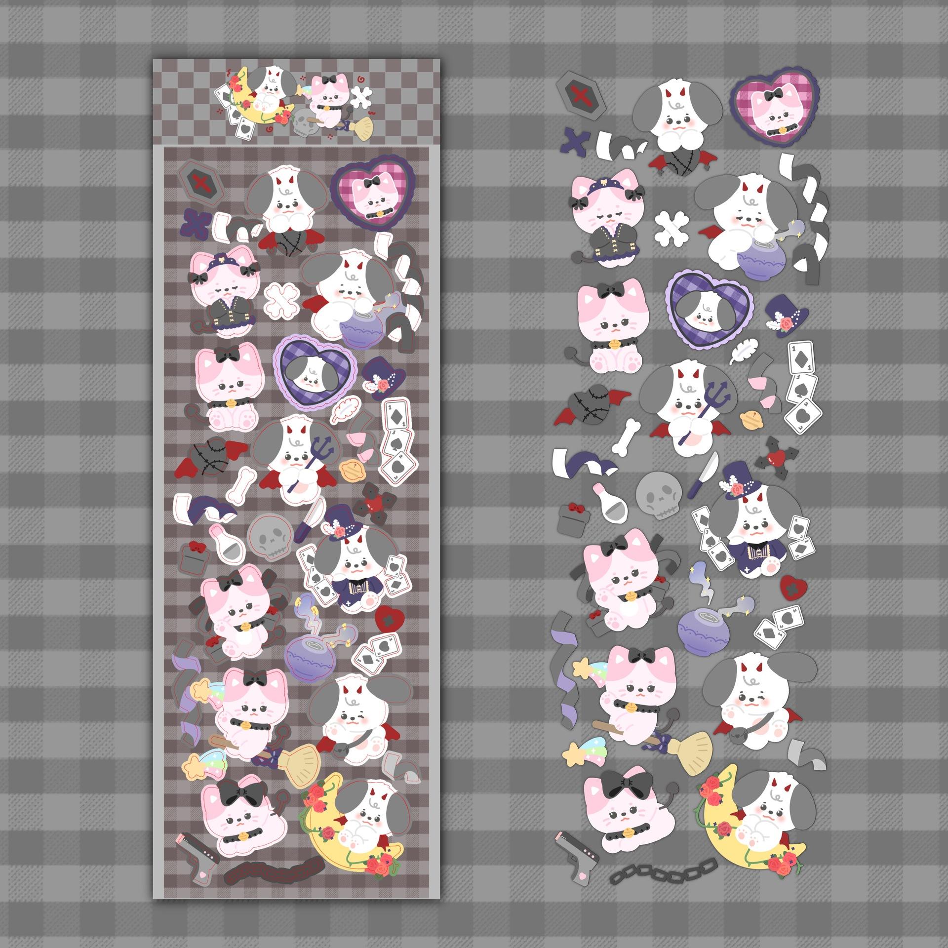 Корейская популярная лазерная наклейка с изображением кошки и щенка Gooka — фото 3