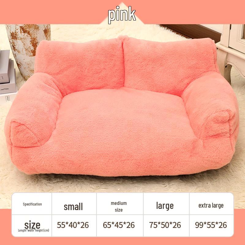 Extra Large Soft Pet Sofa: Four Seasons Rabbit Fur Bed for Cats & Dogs