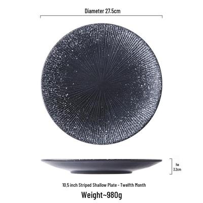 ZISIZ Japanese Minimalist Round Ceramic Plate