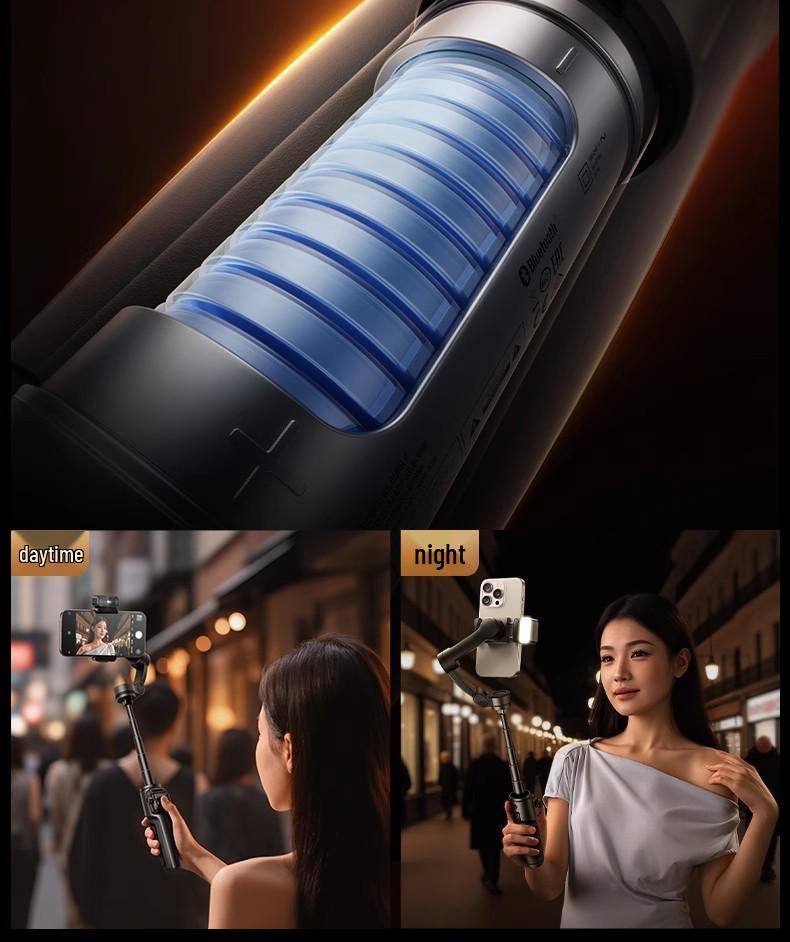 Rtako2025 AI Tracking 360° Gimbal Stabilizer & Anti-Shake Selfie Stick
