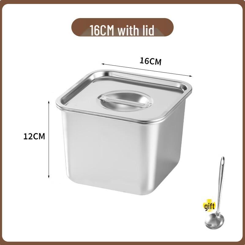 Zhaoran 304 Stainless Steel Square Seasoning Bowl with Lid