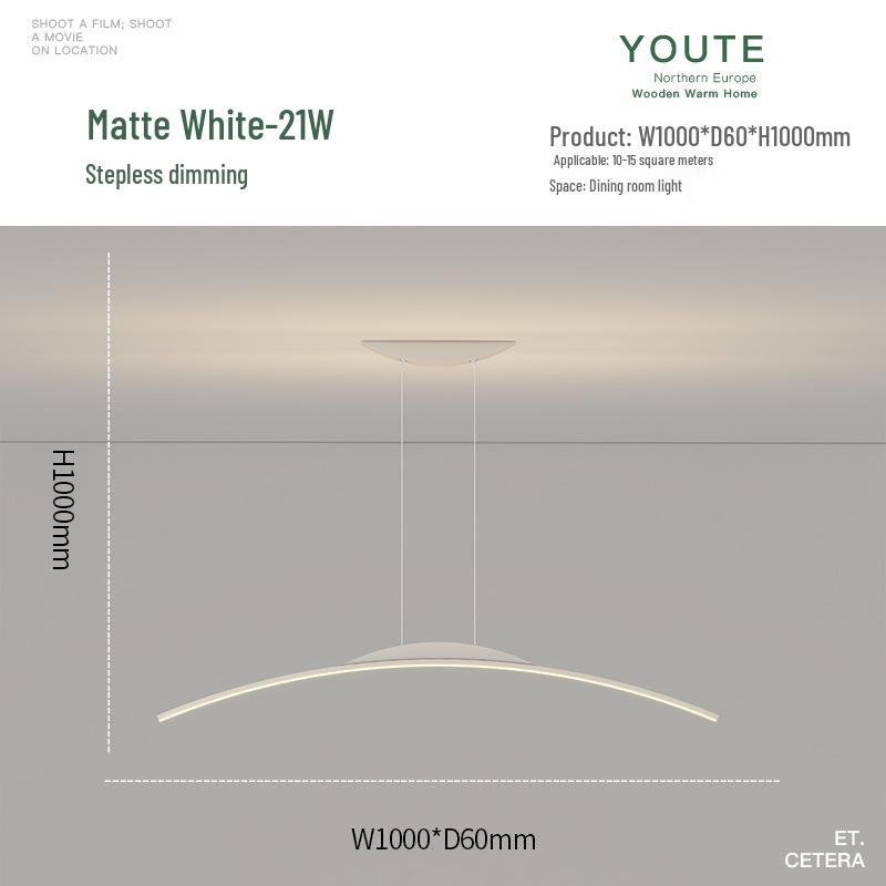 Nordic Minimalist LED Pendant Light - Sleek, Single-Line Design for Dining Room, Study, Bar, or Office.