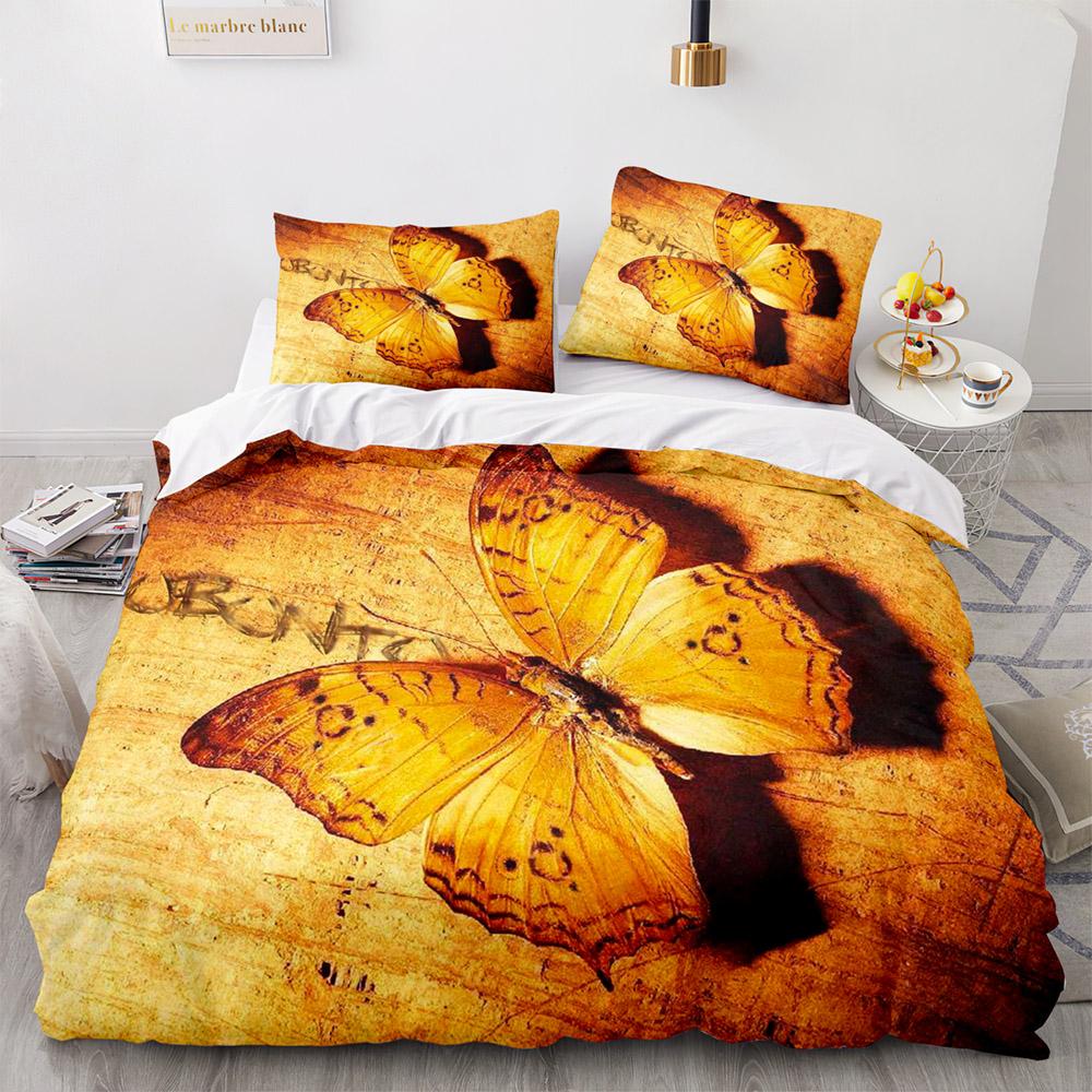 Butterfly Bedding Set Single Twin Full Queen King Size Mountain Elf Bed Set Aldult Kid Bedroom Duvetcover Sets 3D Print 038