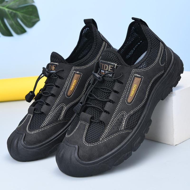 

2025 Hot Sale Men s Hiking Shoes Breathable Mesh Outdoor Trekking Summer Lightweight Non-Slip Casual Walking Shoes Fast Delivery 41 чёрный