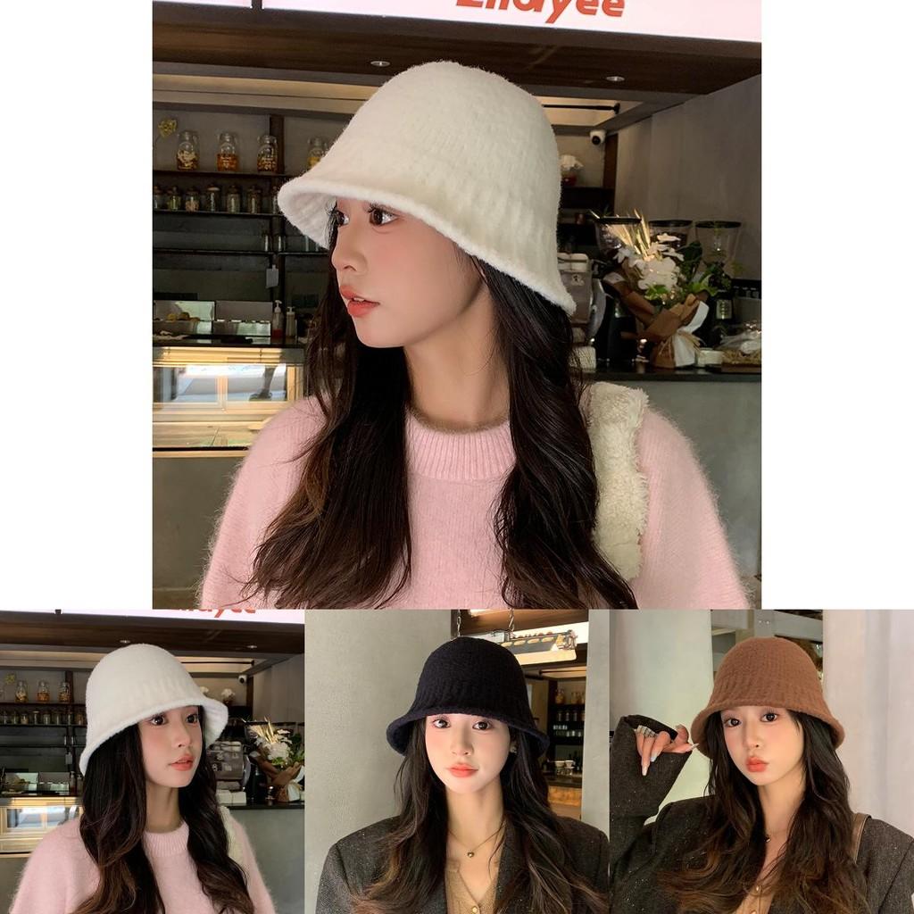 Simple Water Bucket Hat For Women With Warm Knit Material For Autumn And Winter