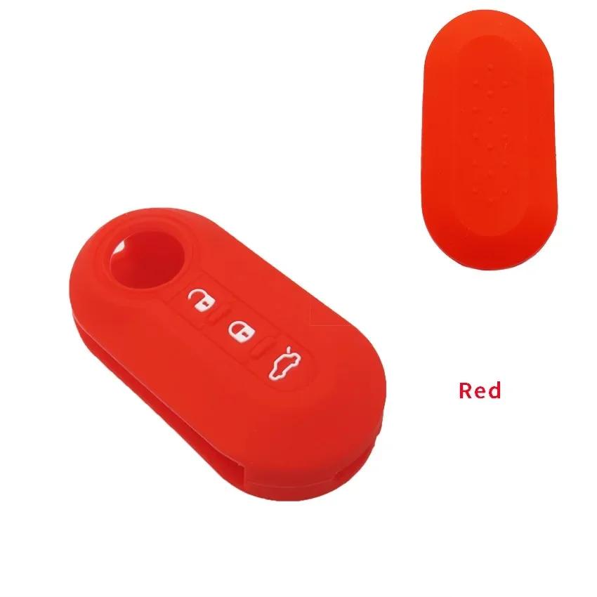 Xinyuexin 3 Buttons Silicone Car Key Case Cover for Fiat 500 Flip Folding Remote Key Shell for Fiat Punto Panda Car Accessories