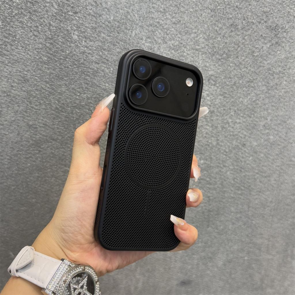 Heat Dissipation Ventilation Phone Case For iPhone 17 Pro Max Air 14 15 Plus 11 12 13 16 Pro For Magsafe Wireless Charger Cover