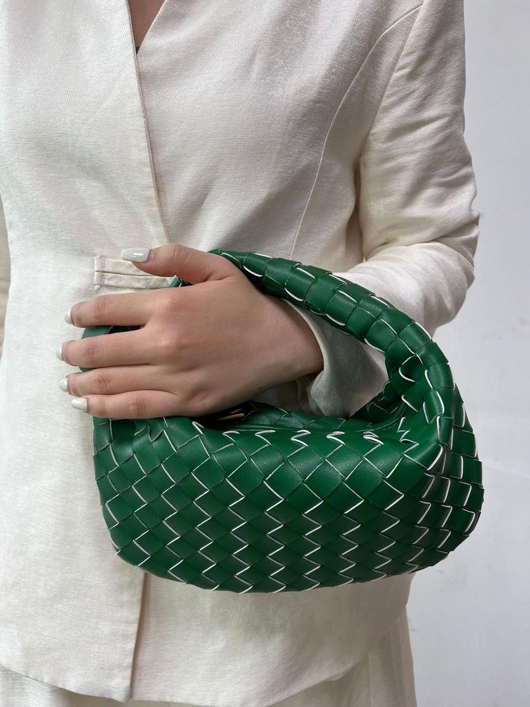 Trend Knödel Damen Tasche vielseitige Schultertasche Temperament Handtasche personalisierte Croissant handgewebt