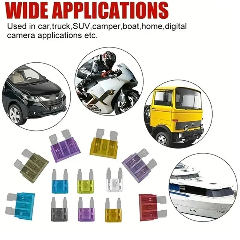 100 Pcs Car Fuses Small Mini Auto Blade Fuses 2A 3A 5A 7.5A 10A 15A 20A 25A 30A 35A AMP Assortment In Storage Box