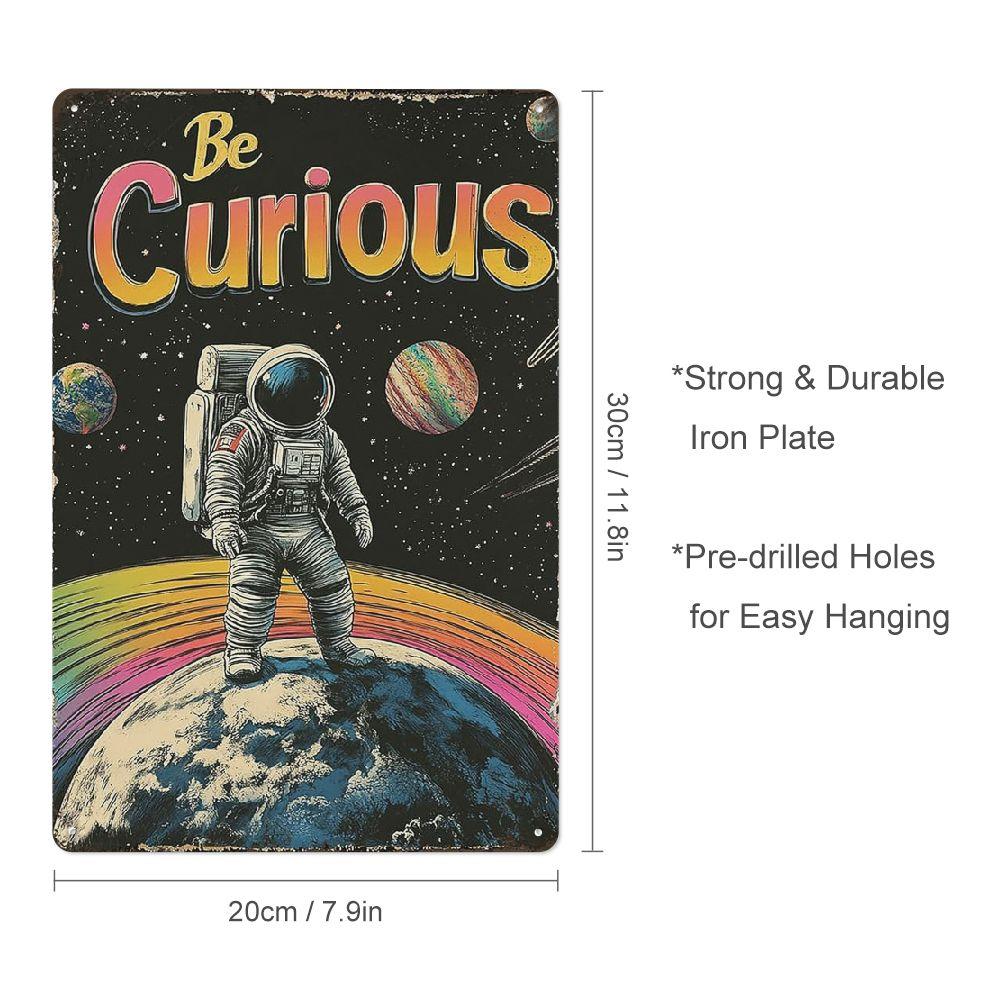 

Astronaut Space Metal Sign x Inch Creative Iron Wall Art Outer Space Decor for Kids Room Playroom Kitchen Garage 20x30cm（7.8x11.8inch）
