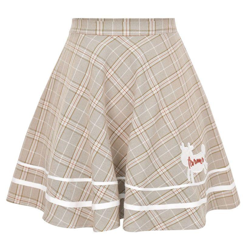 

Летняя юбка для женщин, корейский стиль, одежда в консервативном стиле для девочек, шикарная и элегантная эстетичная женская мини-плиссированная юбка трапециевидной формы в клетку XL
