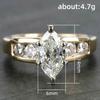New fashion accessories, exquisite horse eye-shaped zircon women's ring, best-selling jewelry ring in Europe and America