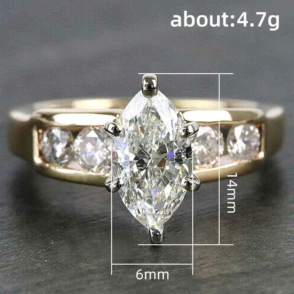 New fashion accessories, exquisite horse eye-shaped zircon women's ring, best-selling jewelry ring in Europe and America