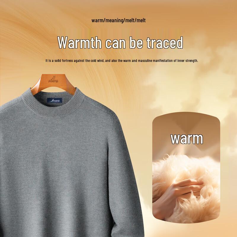 Men's 100% Pure Wool Crew Neck Knit Sweater