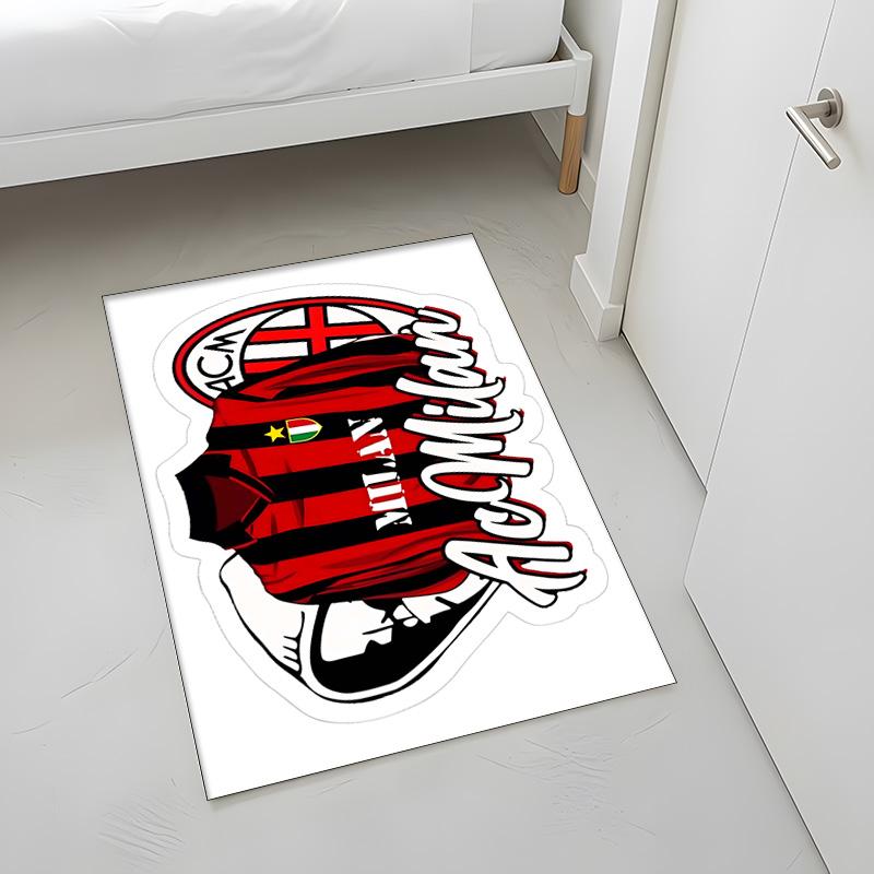AC Milan (1) Tappeto Adatto per Soggiorni Camere da Letto Stanze dei Computer Zone Pranzo e Posizionamento Sotto Tavoli e Sedie Anche una Scelta Ideale per Uffici