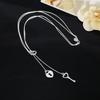 925 Sterling Silver Jewelry Snake Chain Heart Key Pendant Necklace