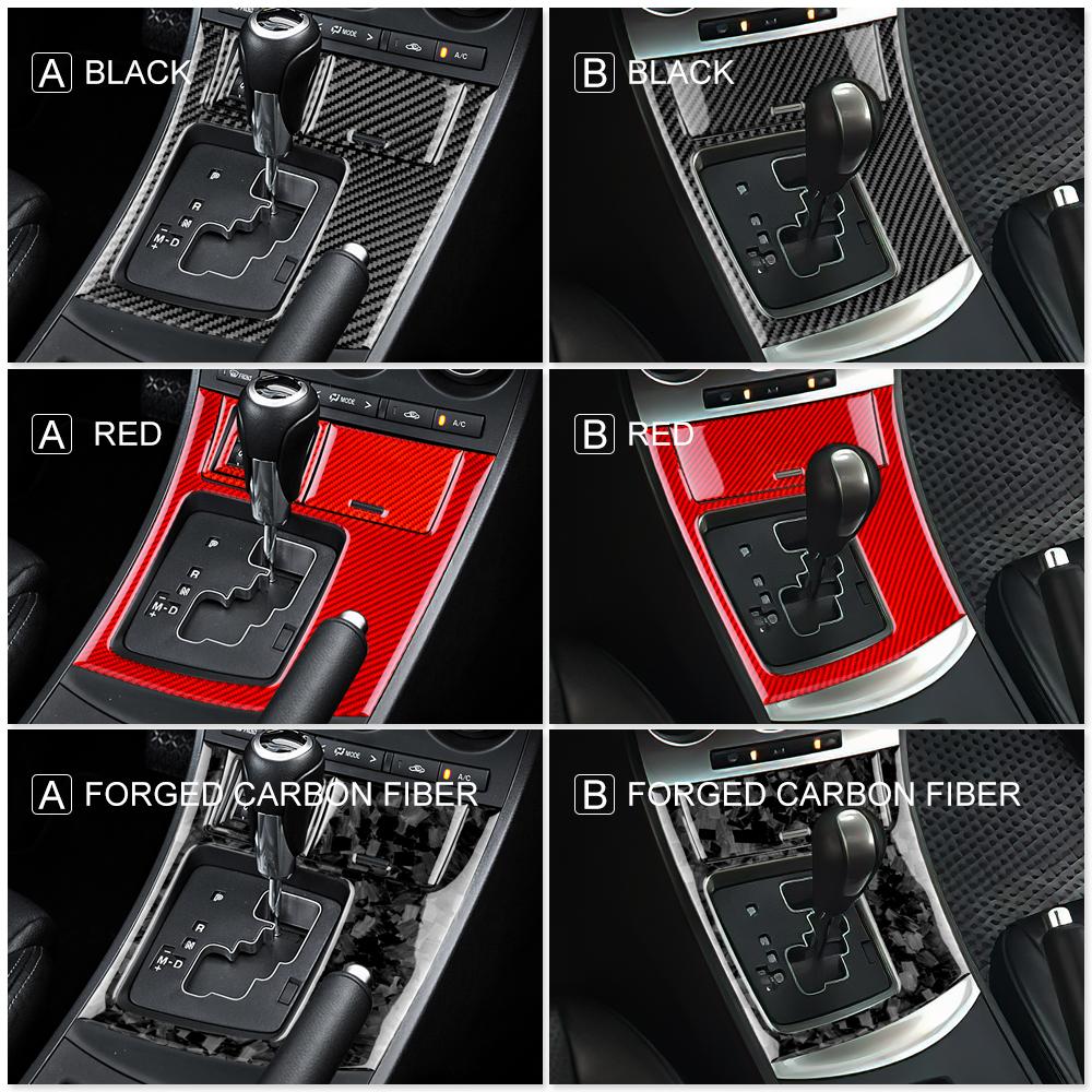 For Mazda 3 2010-2013 Carbon Fiber Gear Shift Panel Frame Trim Cover Scratch-Resistant Center Console Interior Car Accessories