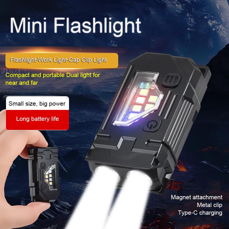 Super Bright Pocket Torch Light LED Multifunctional Linterna Magnetic COB EDC Mini Keychain Flashlight Rechargeable Torch