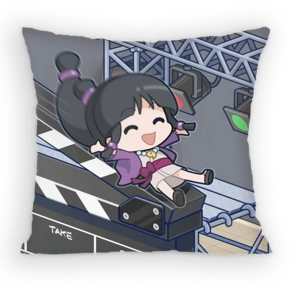 Ace Attorney Maya Fey Pillow Case Anti-Dustmite Pillowcase Invisible Zipper Silky Short Plush Sofa Cushion Cover