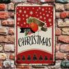 Vintage Tin Sign Snowman Christmas Wall Art Metal Decoration Gift