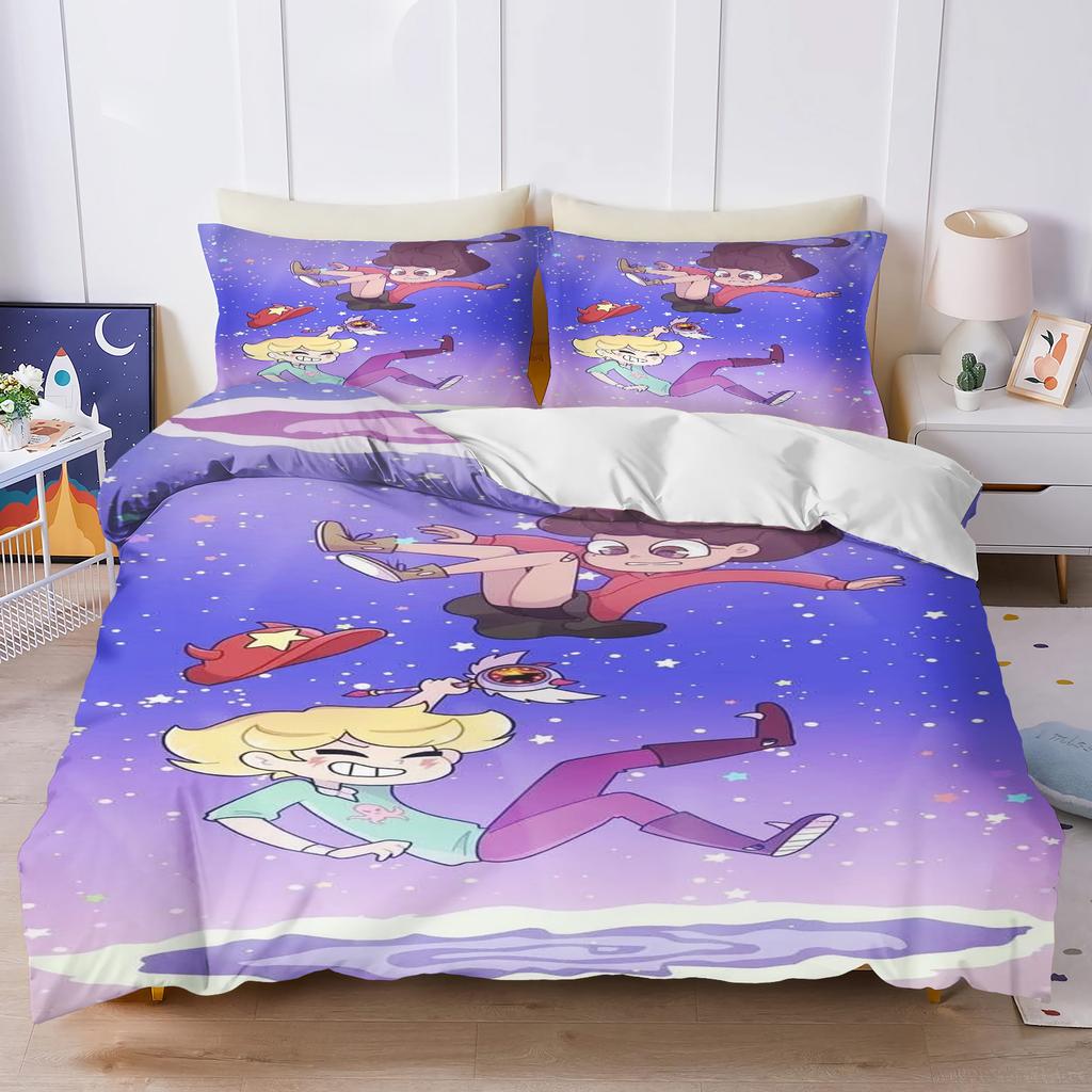 The Powerpuff Girls  Bedding Set Duvet Cover 3D Children'S Cute Printed Cartoon 100% Polyester 3-Piece Set 1 Quilt Cover