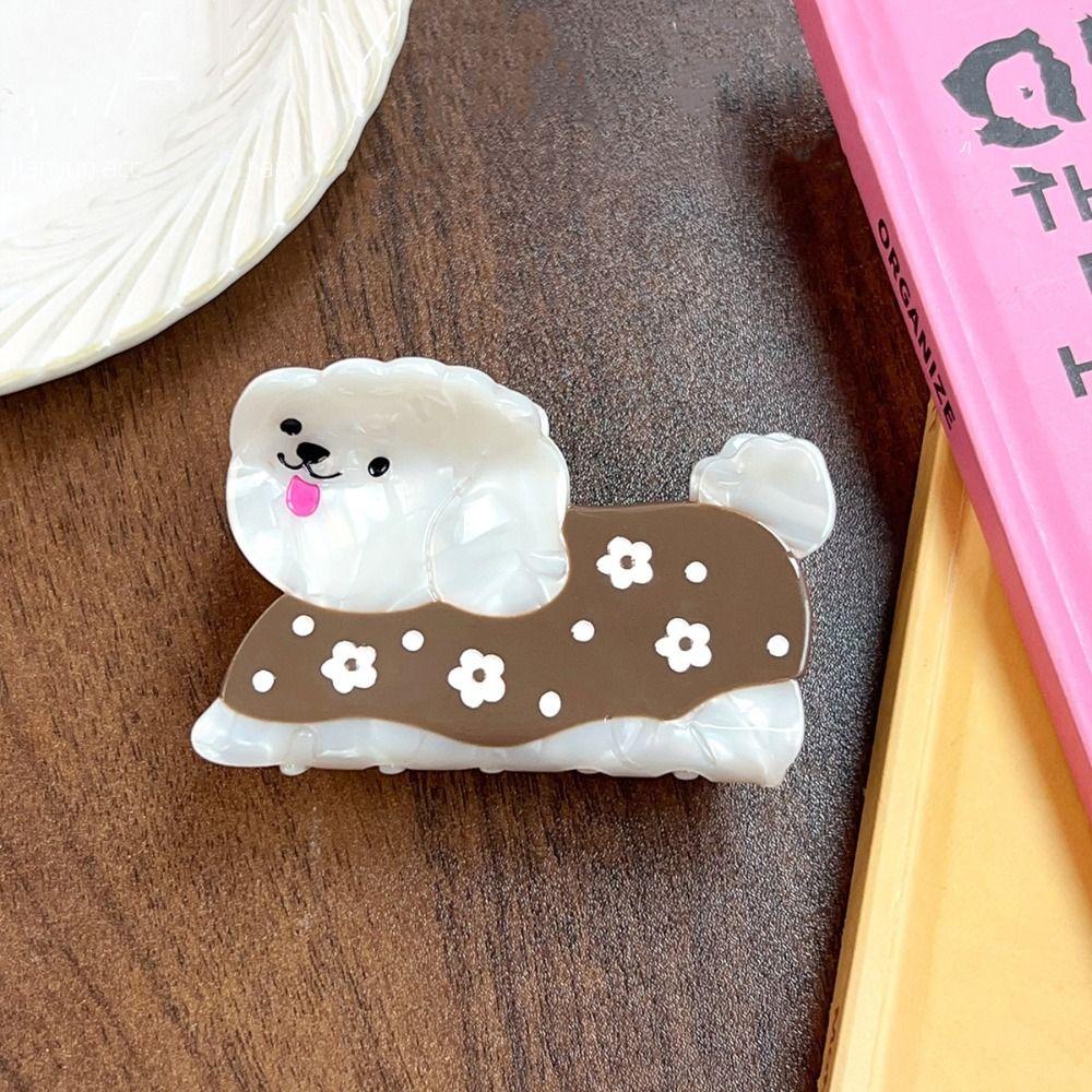 Flower Animal Shark Clip Korean Style Cartoon Hair Clip Cute Puppy Acetic AcidHair Claw Female