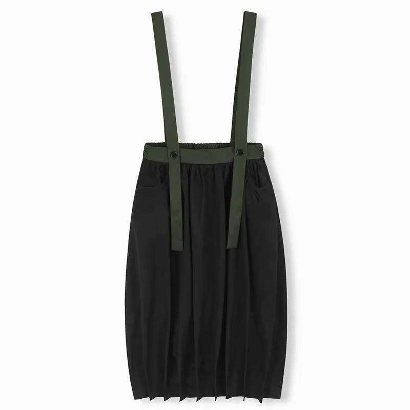 

Xitao Юбки с подтяжками и карманами контрастного цвета GMM1259 One Size чёрный