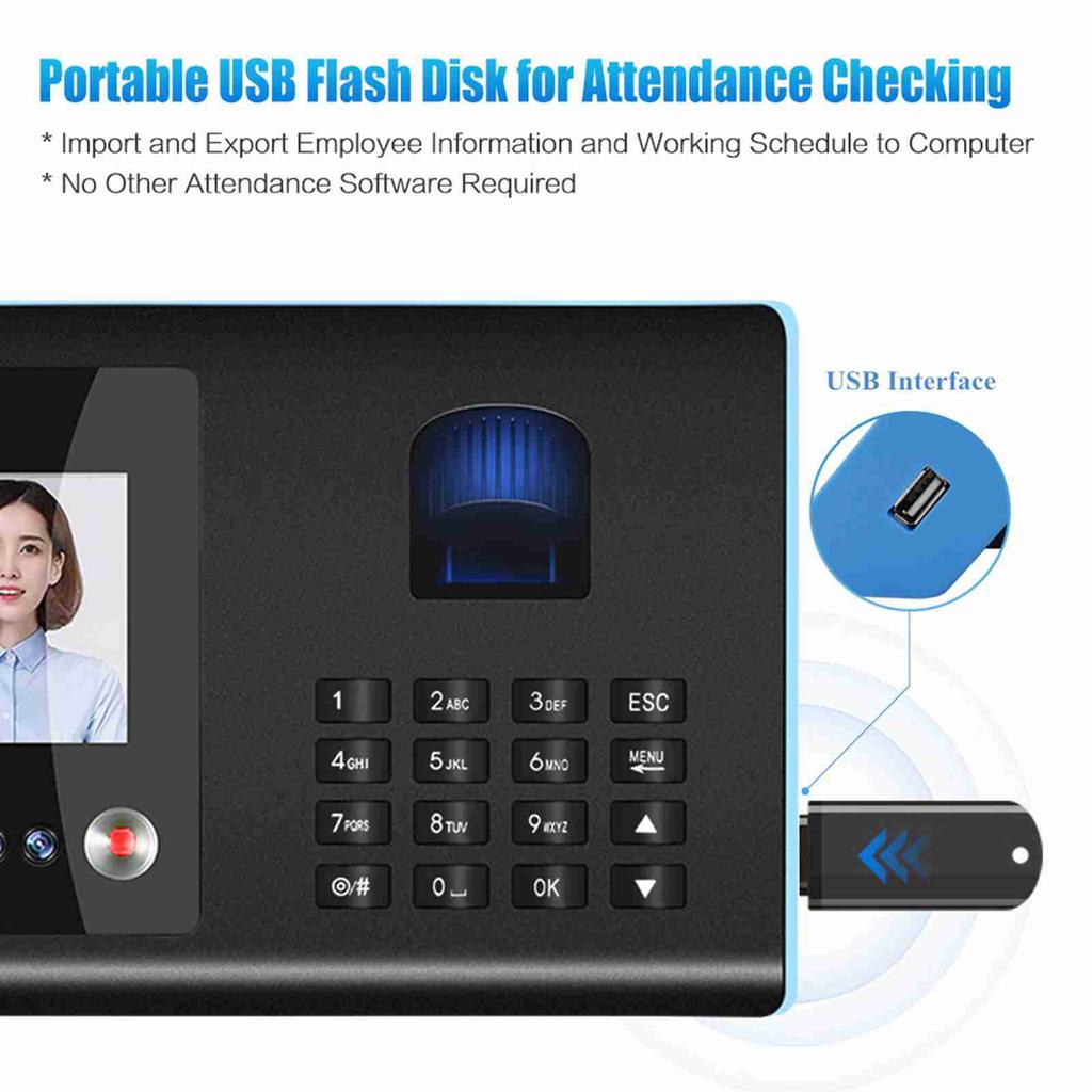 Intelligent Attendance Machine Face Fingerprint Password Checking In Recorder for Employees Voice Prompt Multi Language