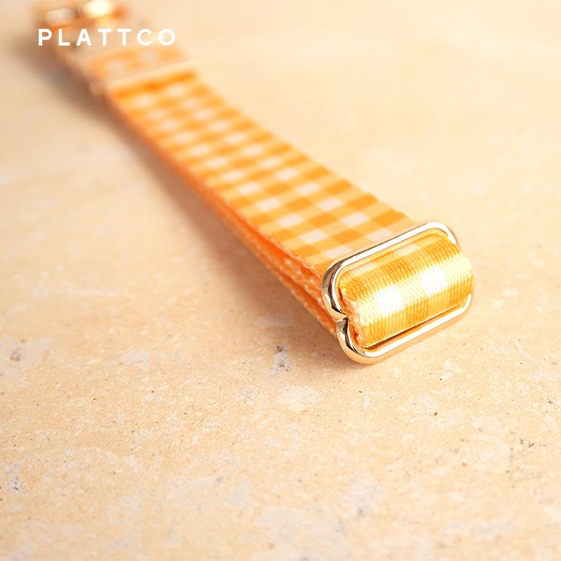 Laser Engraved Anti-Lost Plaid Butter Dog Collar
