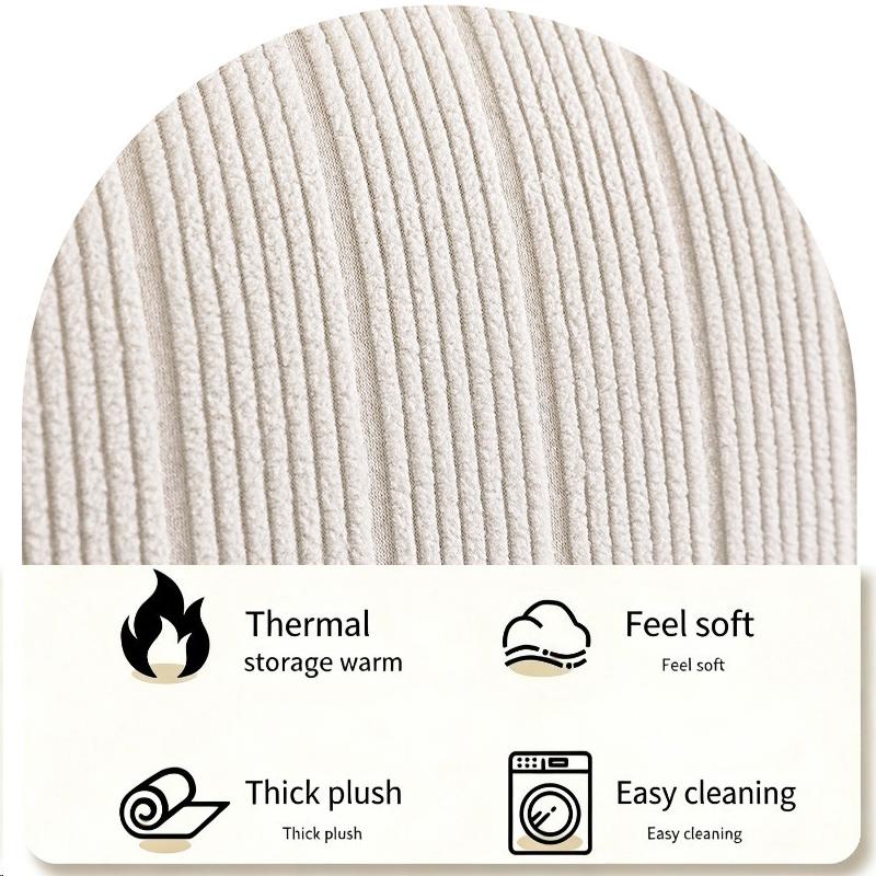 Hohe Elastizität Kopfteilbezug Einfarbige Doppelbett Rückenlehnenbezug Herbst Winter Warm und Staubdicht Abdeckung Maschinenwaschbar