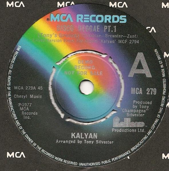 

7inch Record KALYAN - Disco Reggae (Tony s Groove) MCA279 MCA 1977 UK Soul/Funk Used