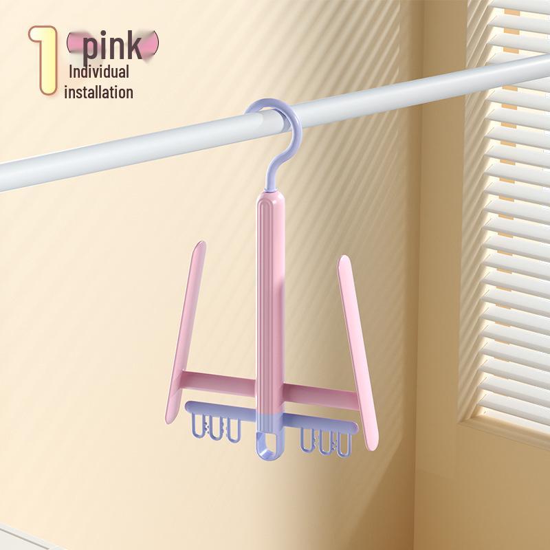 Creative Windproof Rotating Shoe Drying Rack and Multifunctional Hanger for Balcony Storage