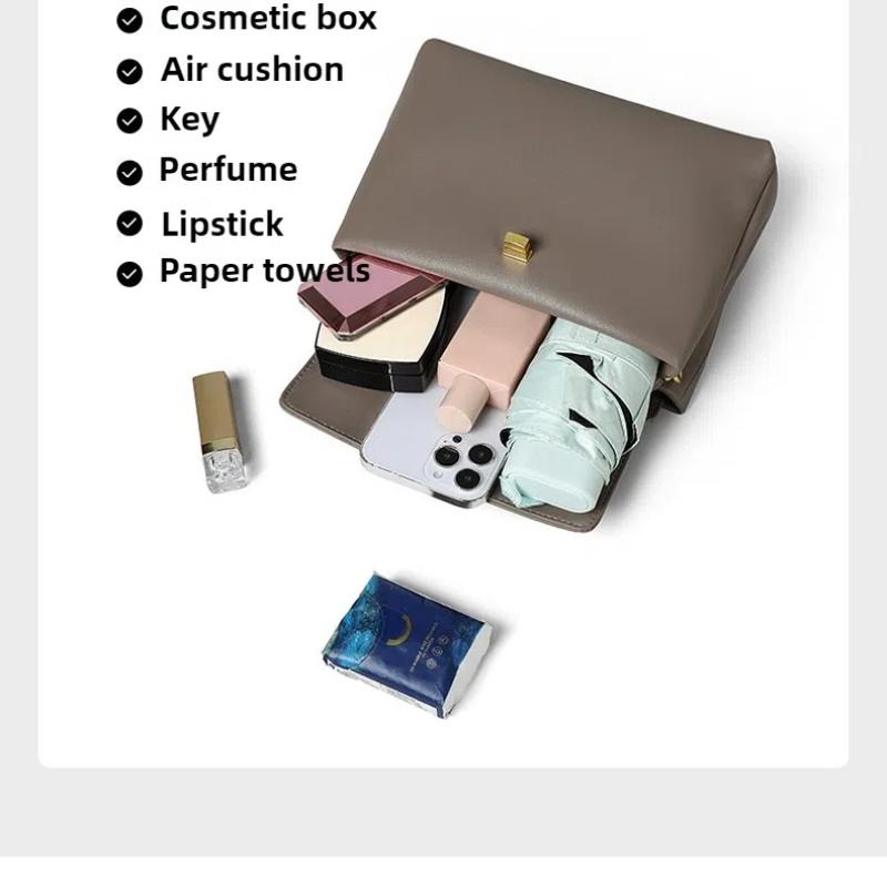 Texture Soft Women Leather Handbag, New Retro Small Square Bag, Versatile and Fashionable Shoulder Bag, Crossbody Women's Bag