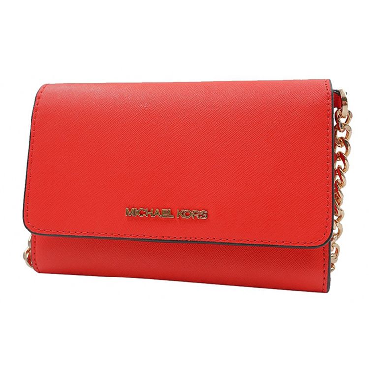 Michael Kors Mk Jet Set Letter Logo Solid Color Flap Chain Envelope Crossbody Bag Women Bags Red 35S0GTVC2L-MANDARIN