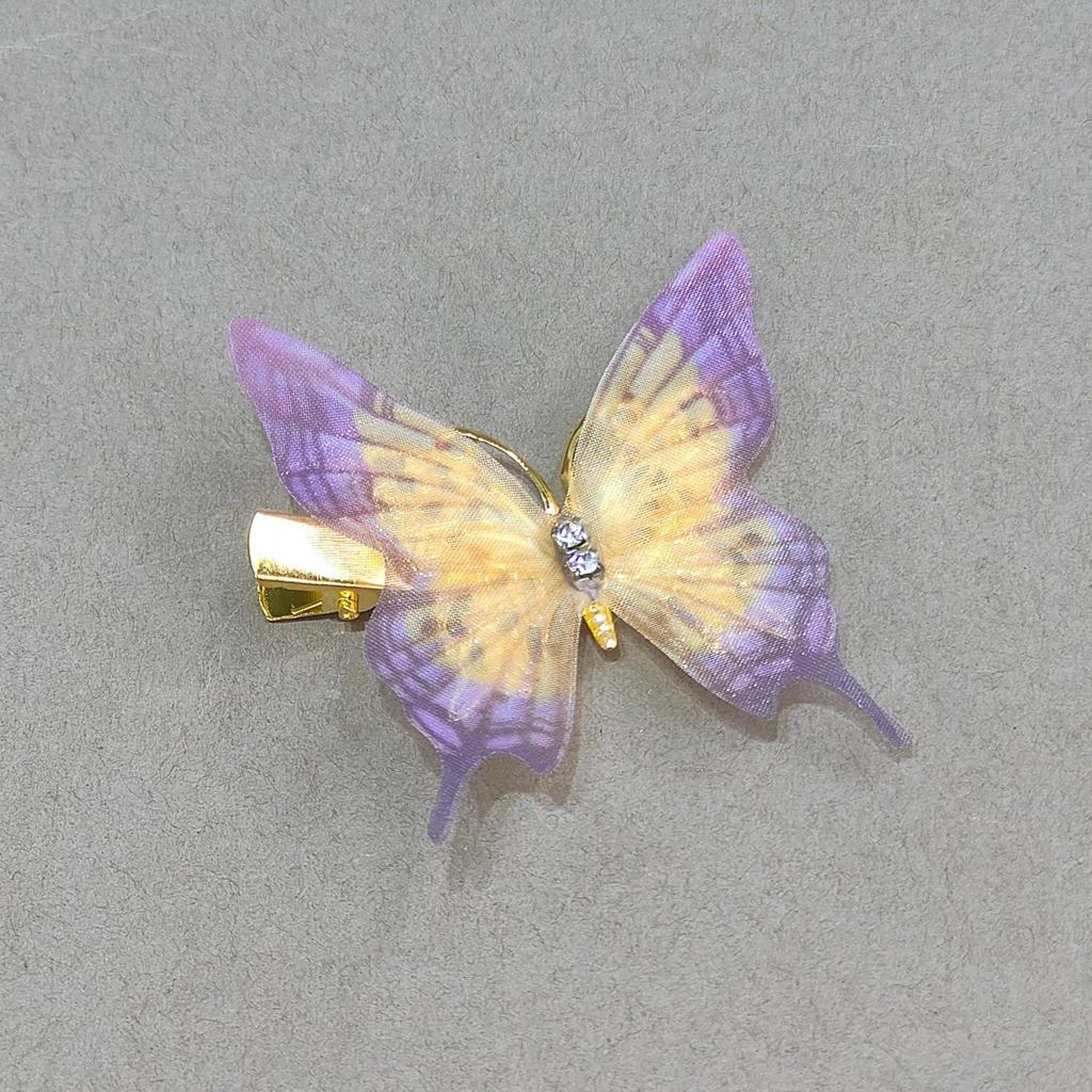 Gradient Butterfly Hairpin for Children - Cute Mesh and Alloy Duckbill Clip, Perfect for Hanfu and Fairy Styles