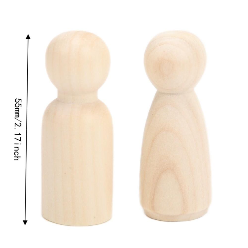 20pcs Male And Female Wooden Peg Dolls 55mm Size Wooden Craft People  For DIY Painting