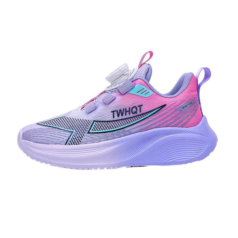 Boys and Girls Sports Running Shoes, Male and Female Classmates, Spring Breathable Mesh Rotating Buckle, Fashionable, Lightweight and Non-slip